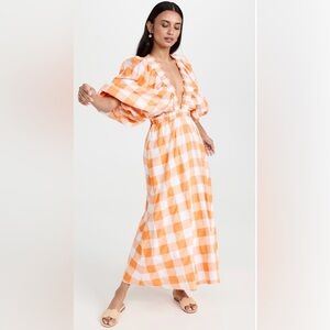 SUNDRESS Tiya Dress - Orange Gingham